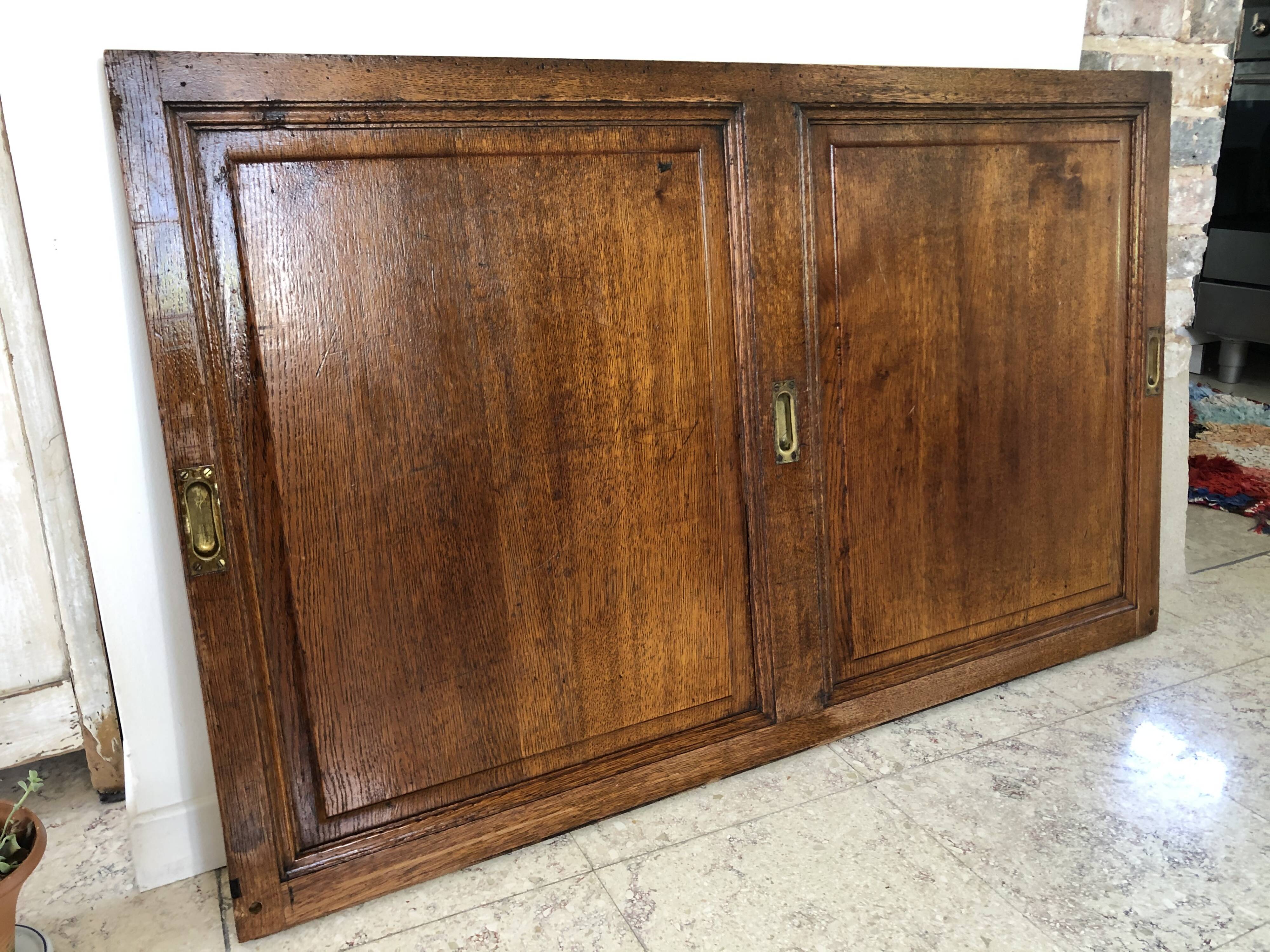 Vintage solid oak sliding door