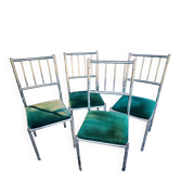 Chrome chairs with bamboo and velvet