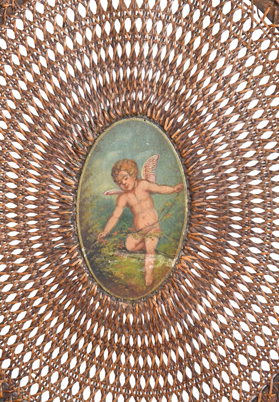 English caned chair in painted wood