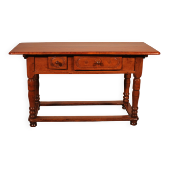 Console Two Drawer in Cherry Wood - 18th Century