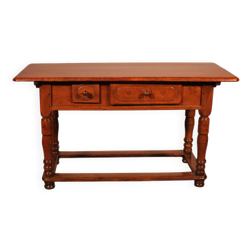 Console Deux Tiroir En Cerisier - 18° Siècle