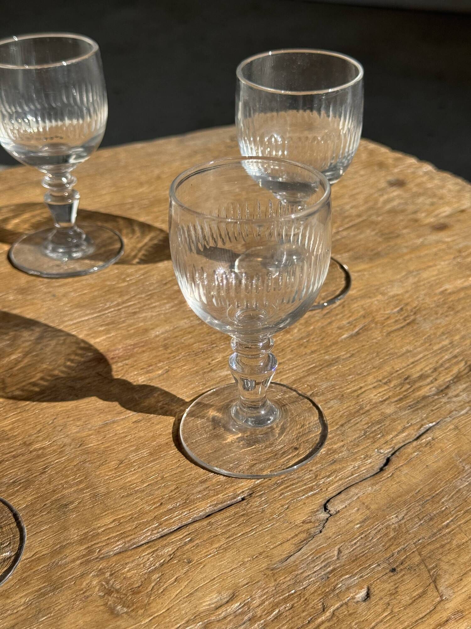 Set of 5 mini liqueur glasses on a stem H10 D8