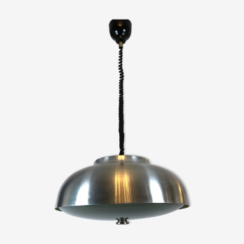 Oscar Torlasco for Lumi, large Italian pendant light with adjustable glass from 50s
