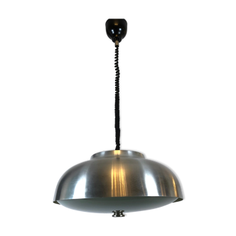 Oscar Torlasco for Lumi, large Italian pendant light with adjustable glass from 50s