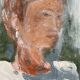 Painting signed pastel female portrait “light in the garden”