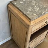 Art Deco single bedside table in solid oak, airbrushed
