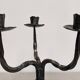 Brutalist candelabrum with 3 lights in wrought iron, France circa 1950.