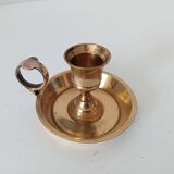 Vintage hand candle holder in solid golden brass