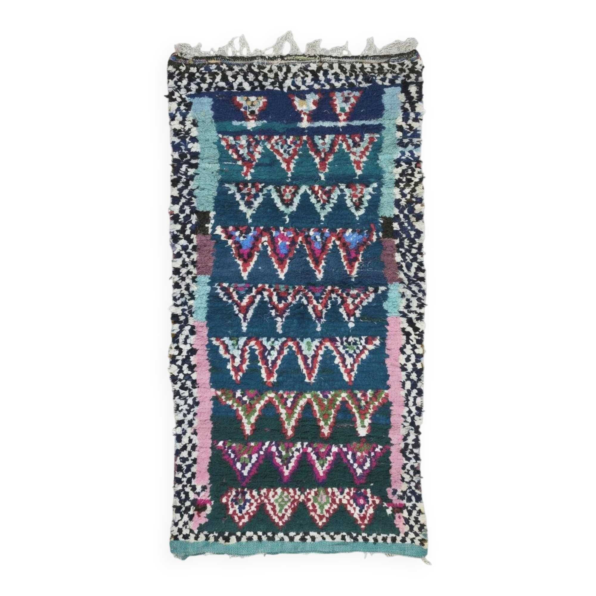 Tapis Berbère Boucherouite - 234 x 113 cm