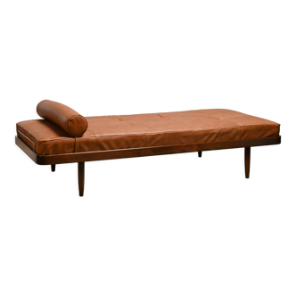 Scandinavian Daybed in Cognac Leather for Horsens Møbelfabrik, Denmark