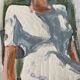 Painting signed pastel female portrait “light in the garden”