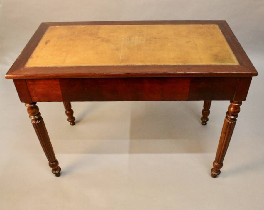 19th century mahogany desk with leather top