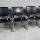 Ensemble de 4 chaises de salon vintage tubulaire en acier