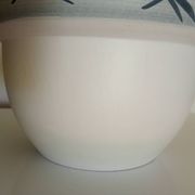Paul MILLET in Sèvres - White & grey-blue vase - Black painted foliage