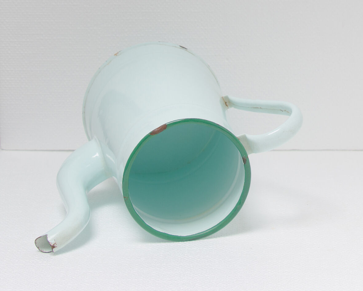 Cafetière émaillée vert d'eau