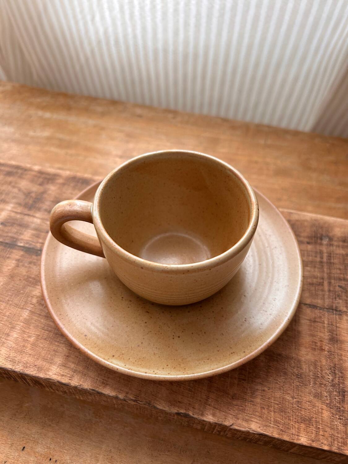 French stoneware cup and saucer