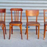 Set of 4 mismatched bistro chairs