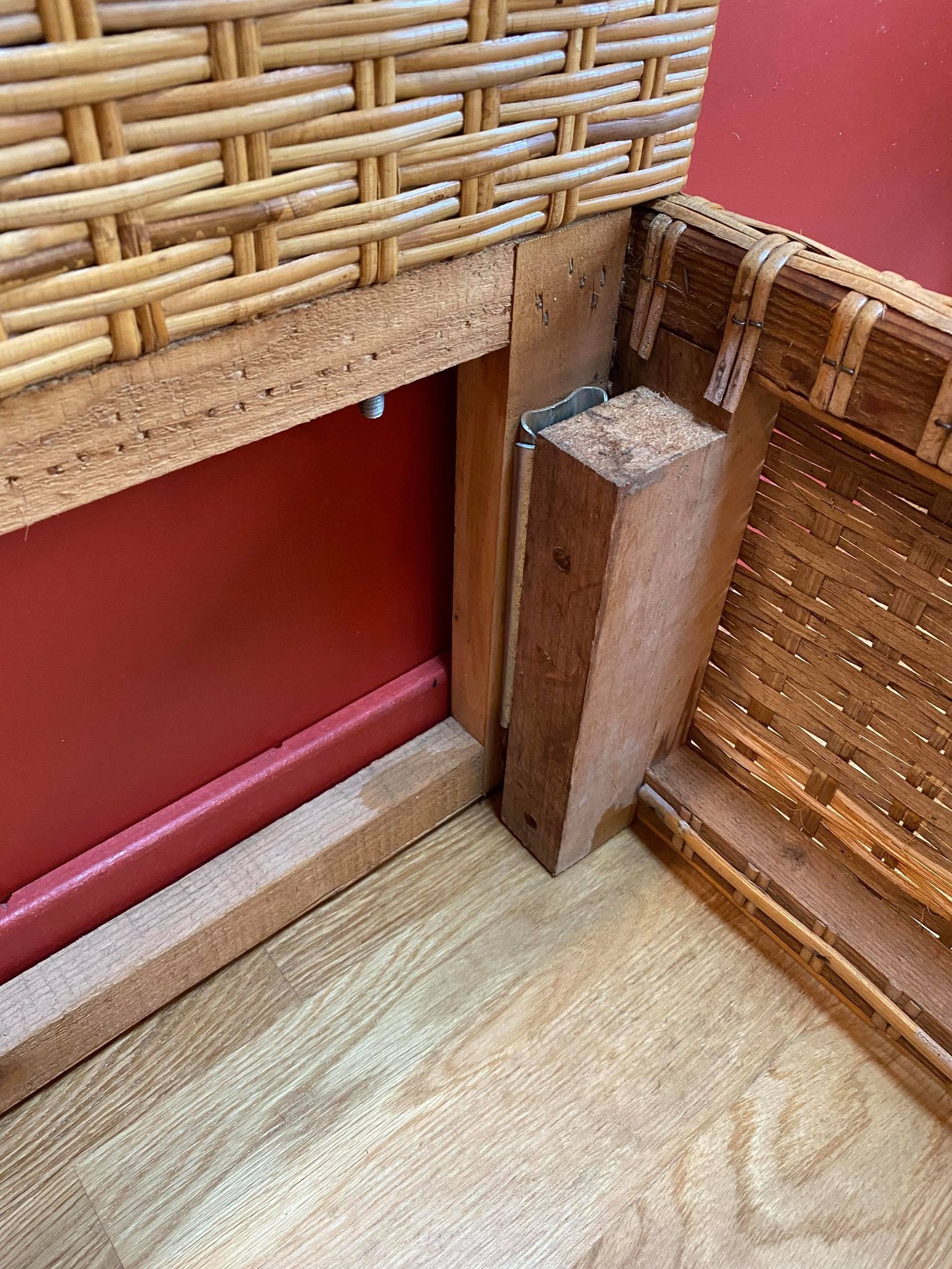 Vintage two-seater bed year 70/80's rattan & cannage