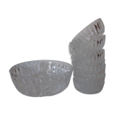 Bowl and 8 ramekins cut glass