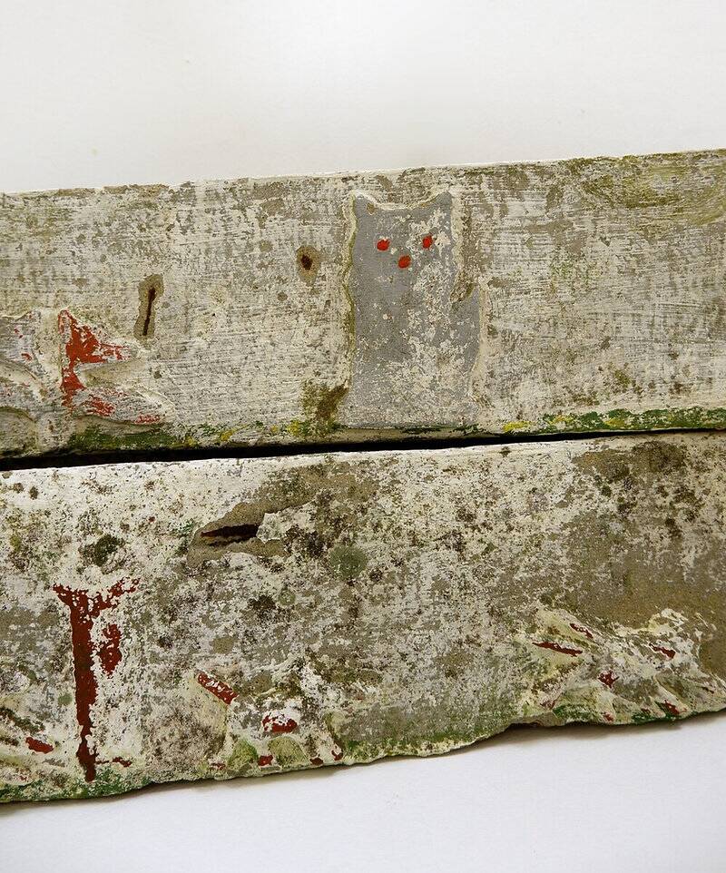 polychrome cement planters from Emile Taugourdeau's Zoological Garden - set of 4