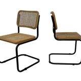 Set of 4 chairs Cesca B32 designed by Marcel Breuer design black frame