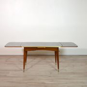 Table 4 à 6 personnes avec rallonges monte et baisse vintage 1960s