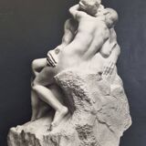Photographie ancienne d'Eugène Fiorillo d'après Auguste Rodin, le baiser, tirage argentique