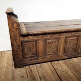 Church bench wooden chest 18th