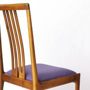 Set of 8 Vintage Chairs by Lübke – 1960s-70s Beech Wood & Violet Textile