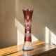 Antique ruby cut glass vase from Bohemia.
