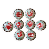 Set of 8 hand-painted soup plates