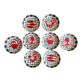 Lot de 8 assiettes creuses peintes à la main
