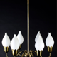 Danish Tulipan Brass Chandelier from Fog & Mørup, 1960s