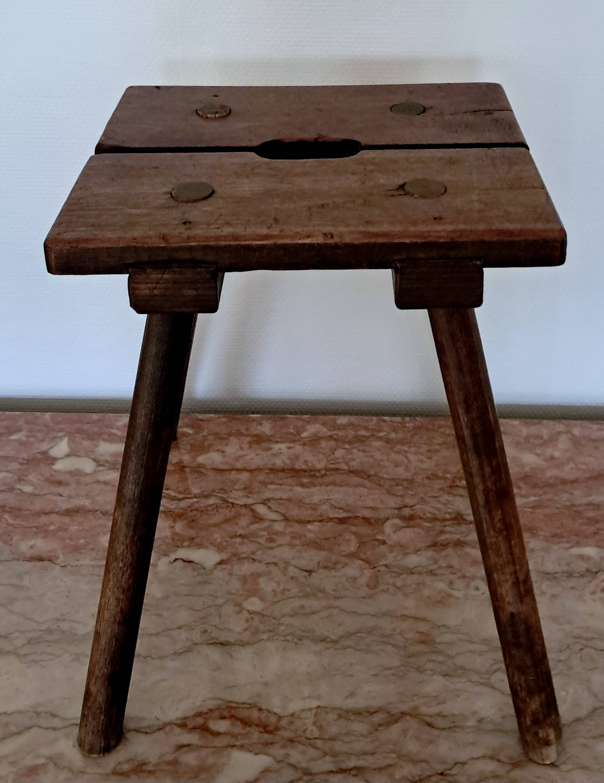 Milking stool, peasant art (19th century)