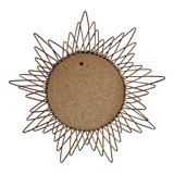 Vintage sun mirror in woven rattan