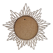 Vintage sun mirror in woven rattan