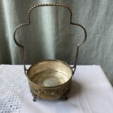 Vinaigriers ancien verre et métal ajouré