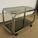 Metal and smoked glass rolling trolley / Bar cart from the 70s