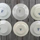 6 Mismatched Gien Iron Earth Dessert Plates