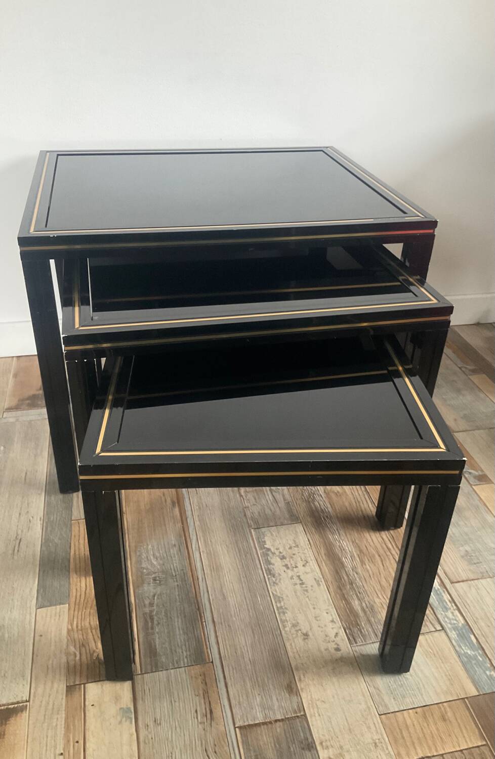Trio of Pierre Vandel nesting tables from the 70s-80s