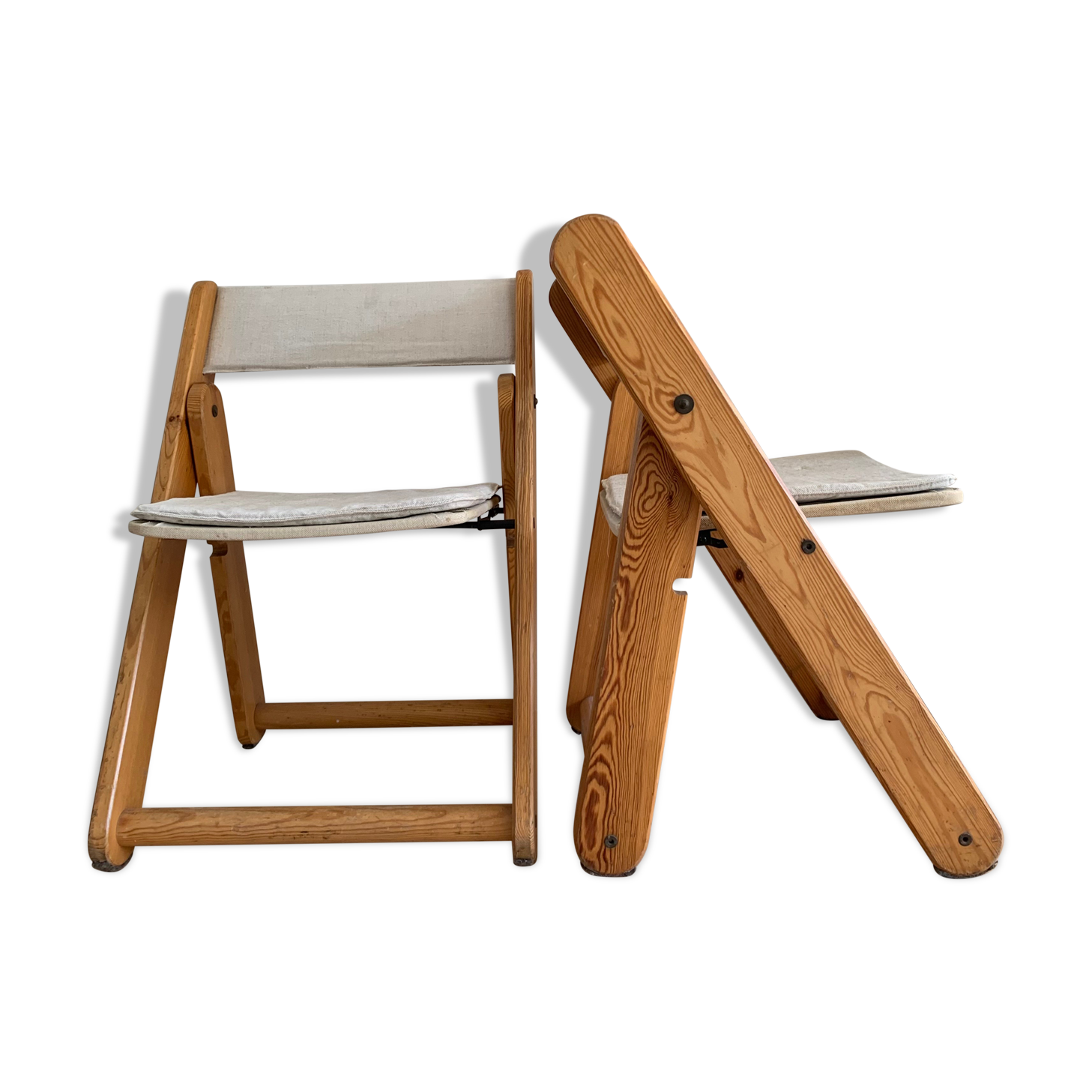 IKEA KON-TIKI folding chairs, set of 2. Designed by Gillis Lundgren, 1975.