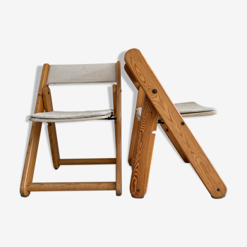 IKEA KON-TIKI folding chairs, set of 2. Designed by Gillis Lundgren, 1975.