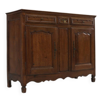 Cabinet en chêne massif flamand ancien, vers 1850