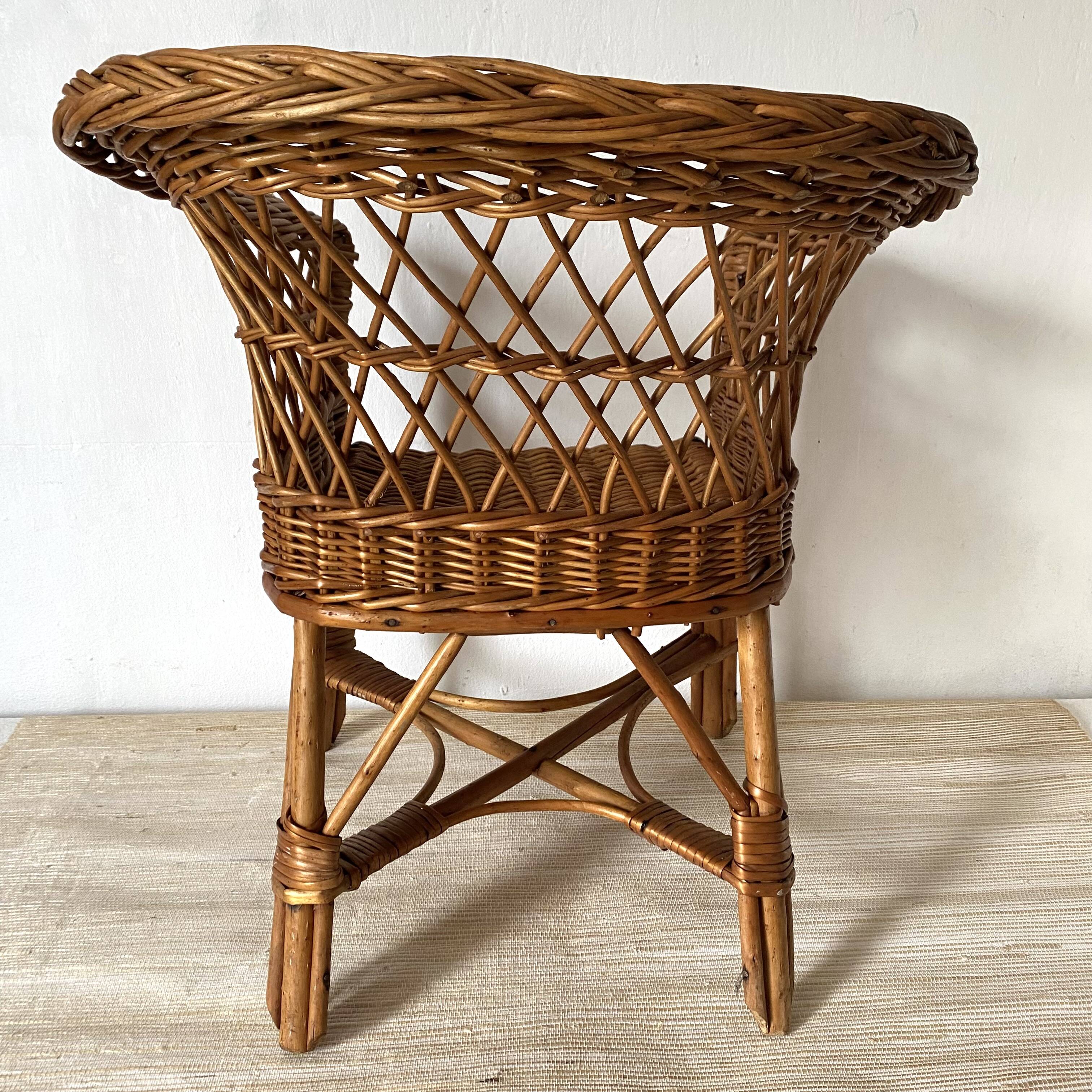 Rattan armchair for children