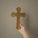 Crucifix in gold metal collection antique religious object decoration country baroque cross