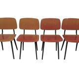Vintage set of 4x Friso Kramer Revolt chairs Ahrend de Cirkel dutch design
