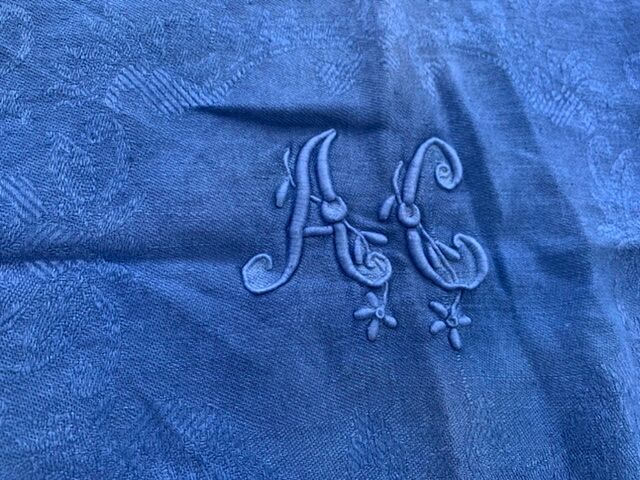 Linen linen linen monogram AC, floral pattern art deco