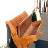 vintage beech storage bench