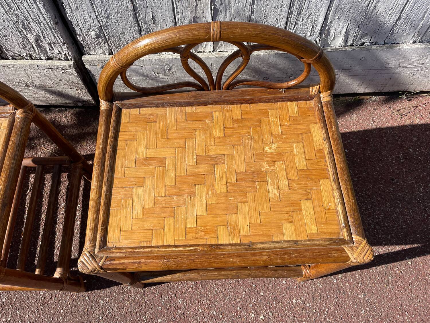 Pair of rattan/wicker bedside tables