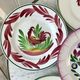 Set of 6 flat plates mismatched Digoin Sarreguemines models Rooster and Casino 30s
